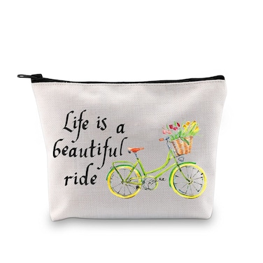 MBMSO Life is a Beautiful Ride Makeup Bag Bicycle Travel Bag Bike Lovers Gifts Cycling Gifts for Cyclists Biker (Life is a Beautiful Ride)