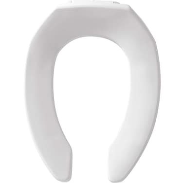 Bemis 1955SSCT 000 Commercial Heavy Duty Open Front Toilet Seat Without Cover Will Never Loosen &amp; Reduce Call-Backs, Elongated, White