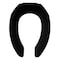 CHURCH 295CT Commercial Open Front Plastic Toilet Seat, Heavy Duty Industrial Seat without Lid, Secure Installation for Long Lasting Use, Elongated, Black