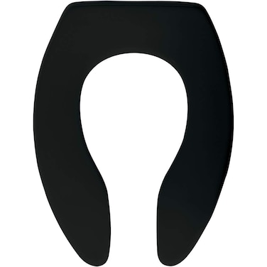Bemis 047 1655SSCT 000 Toilet Seat Open Front Less Cover with Self Sustaining Check Hinge, Black, Elongated with Slow Close