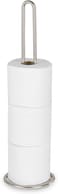 Spectrum Euro Toilet Tissue Holder (Satin Nickel) - Free-Standing Toilet Paper Roll Reserve &amp; Storage for Bathroom