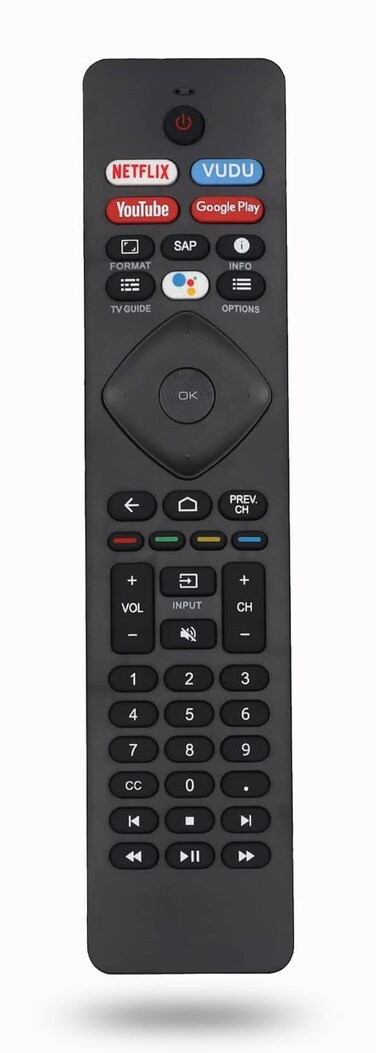 NH800UP Replacement Remote Control for Philips Android 4K Ultra HD Smart LED TV 55PFL5704/F7 65PFL5504/F7 43PFL5766/F7 50PFL5704/F7 55PFL5604/F7 65PFL5704/F7 RF402A-V14 RF402AV14 (No Voice)