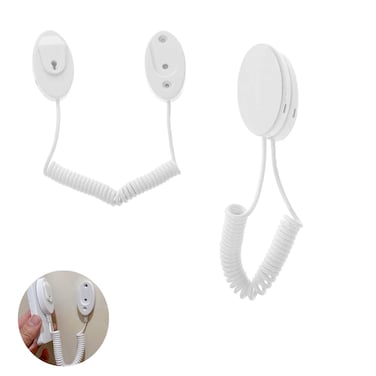 UtySty 2 Pack Remote Control Tether Cord Safety Lock with Retaining Curly String Spring Leash Wall Mounted Sticker Holder for TV Box Air Conditioning DVD Player Remotes Game Controller Anti-Loss