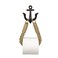 ROXLLGJC Nautical Rope Toilet Paper Holder Coastal Towel Holder with Metal Hook for Bathroom Decor (Black)