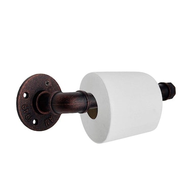 Industrial Pipe Decor Toilet Paper Holder Set,GoYonder Wall Mounted Toilet Roller Paper Holder (Mounting Hardware Included) (Bronze Finish)