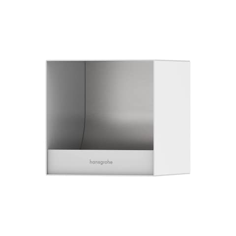 hansgrohe XtraStoris Original Recessed Toilet Paper Holder 6&quot;x 6&quot;x 5.5&quot; in Matte White, 56065700
