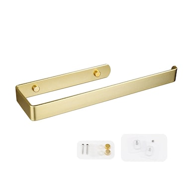 Bathroom Hardware 12'' Toilet Paper Holder, Heavy Duty Tissue Rolls Rack Paper Towel Holder, Gold Wall Mounted Aluminum Hardware Accessory for Bathroom Bedroom Kitchen Cabinet