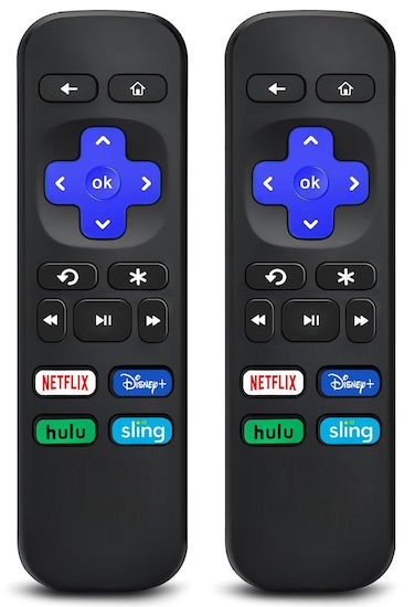 2PCS New Replacement Remote Control for All Roku Box, for Roku Express/Player/Premiere, for Roku HD,LT,XS,XD, for Roku 1 2 3 4 (NOT for Roku TV/Stick) (NO Volume Control)