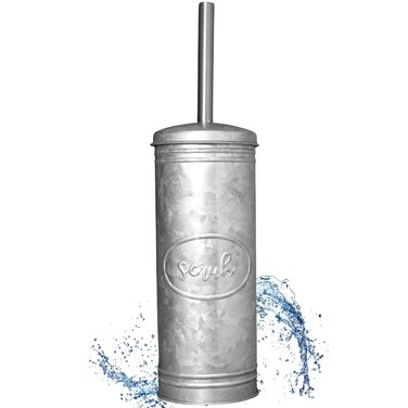 Autumn Alley Rustic Toilet Bowl Brush and Holder, Farmhouse Bathroom Toilet Brush for Farmhouse Bathroom Standing Rustic Toilet Bowl Brush with Holder, Rustic Bathroom Accessory Sets, Galvanized