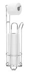 Bathroom Tissue Paper Roll Stand - Chrome Toilet Paper Roll Storage Holder - Free-Standing Toilet Paper Holder &amp; Dispenser - 3 Tissue Paper Roll Holder by ToiletTree Products