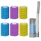 ZZPXMY Wall Mounted Disposable Toilet Brush Holder Set, Small Hidden Bathroom Toilet Cleaning Wand Kit, Long Handle with 42 Spare Brush Heads (Gray)