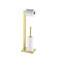 Hoooh Free Standing Toilet Paper Holder Stand with Storage for Bathroom, SUS 304 Stainless Steel Brushed Gold, TPS104S2-BG