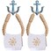 Amerla 2 Pcs Nautical Rope Toilet Paper Holder Wall-Mounted Towel Ring Nautical Toilet Paper Holder with Metal Hooks Coastal Towel Rack Natural Antique Rope &iuml;&frac14;&circ;Blue+Blue&iuml;&frac14;&permil;