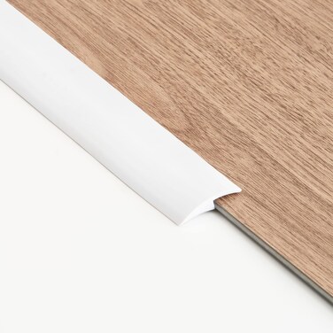 Floor Transition Strip Self Adhesive, PVC Flooring Threshold Edging Trim Strip Suitable for Carpet Threshold Transition with a Height Less Than 3 mm 6.56 feet (White, 7MM)