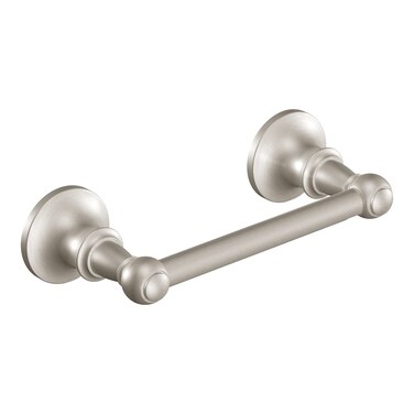 Moen Vale Brushed Nickel Double Post Pivoting Toilet Paper Holder, Wall Mounted Toilet Tissue Holder for Bathroom, RV, DN4408BN