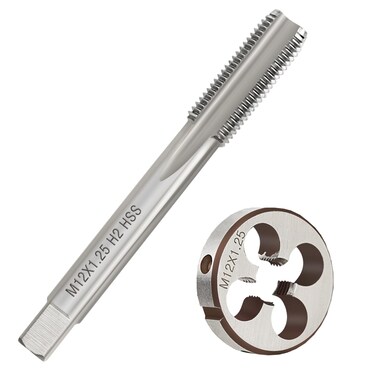 Metric M12 X 1.25mm Tap and Die Set, High-Speed Steel Machine Tap Die Set, M12 Right Hand Thread Tapping Tool Round Thread Die