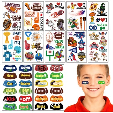 Football Game Face Tattoos Rugby Tattoo Sticker Waterproof Sweat Fan Games Event GraffitiTemporary Tattoo Water Transfer Sticker