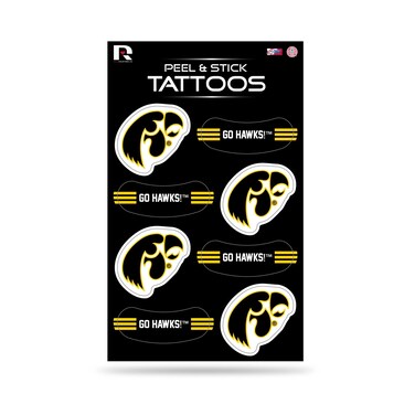 Rico Industries NCAA Iowa Hawkeyes Peel &amp; Stick Temporary Tattoos - Eye Black - Game Day Approved!