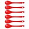 Albedel Red 6 pcs Porcelain Egg Spoons Ceramic Spoons 4.7 inch Coffee Dessert Yogurt Tea Milky Tea