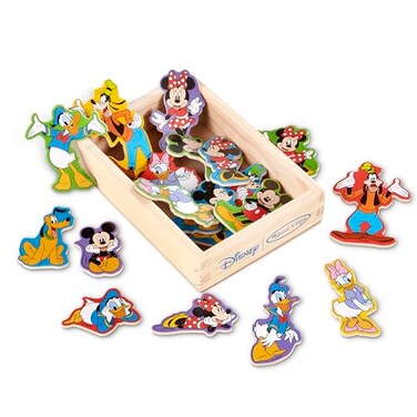 Melissa &amp; Doug Wooden Mickey Mouse Character Magnets (20 pcs) - Cute Fridge Magnets For Toddlers Ages 2+