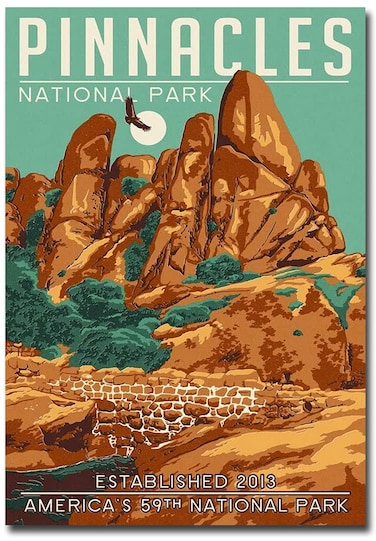 Pinnacles National Park Art Travel Refrigerator Magnet Size 2.5inch x 3.5inch, (travel921)