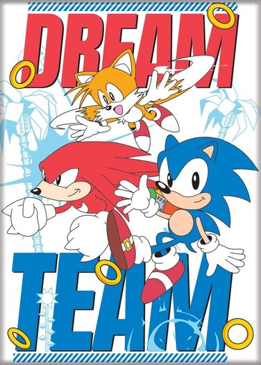 Ata-Boy Sonic The Hedgehog Magnet - Dream Team 2.5" x 3.5" Magnet for Refrigerators, Whiteboards &amp; Locker Decorations&acirc;&euro;&brvbar;