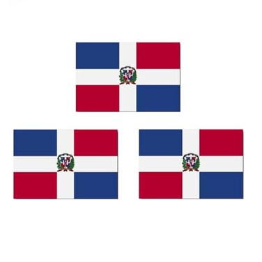 Pack of 3 Dominican Republic Flag Fridge Magnets, Refrigerator Magnet, Strong &amp; Durable Material, Patriotic Flag, Souvenir, Gifts (2.5" x 3.5")