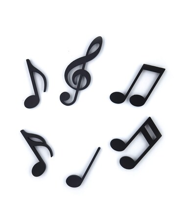 Music Notes Fridge Magnets, Decorative Musical Symbols Strong Magnets for Locker, Whiteboard, Office, Kitchen, Pack of 6