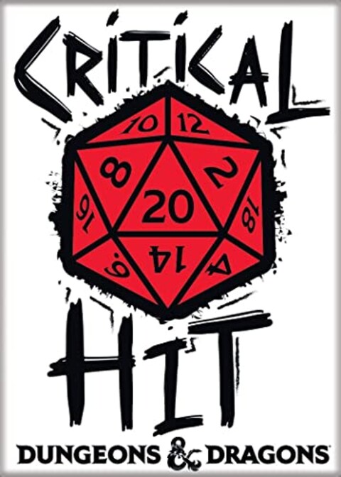 Ata-Boy Dungeons and Dragons Magnet - Critical Hit 2.5&quot; x 3.5&quot; Magnet for Refrigerators, Whiteboards &amp; Locker Decorations&acirc;&euro;&brvbar;
