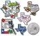 Texas Six-Piece State Magnet Set by Classic Magnets, Includes 6 Unique Designs, Collectible Souvenirs Made in The USA