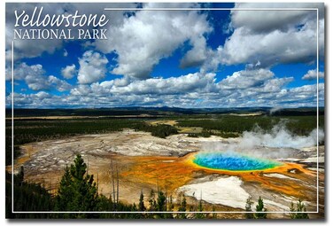 Yellowstone National Park Grand Prismatic Pool Refrigerator Magnet Size 2.5" x 3.5