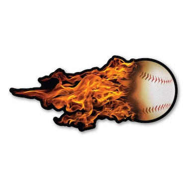 Magnet America Flaming Baseball Magnet is 3.75" x 8.93" Made for Vehicles and Refrigerators