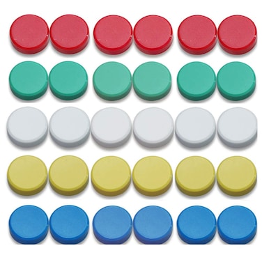 30 Pieces 0.8 Inch Office Supplies Magnets Round Refrigerator Magnets Perfect as Whiteboards Lockers or Fridge Magnets(Red, Yellow, Blue, Green, White)
