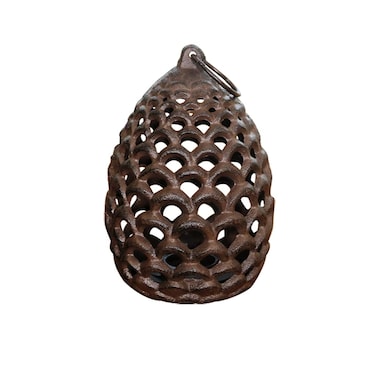 Pinecone Shaped Hanging Votive Candle Holder - Pine Cone Candle Holder, Cast Iron Tea Light Holder, Tealight Holder Lantern, Tabletop Decorative Tea Light Candle Stand (L)