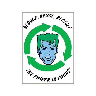 Ata-Boy Captain Planet Magnet Reduce Reuse Recycle 2.5" x 3.5" Magnet for Refrigerators, Whiteboards &amp; Locker Decorations