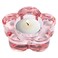 Karma, Glass Flower Tealight Holder, Flower Chunky Glass Candle Holder, Glass Votive Candle Holder for Home and Party Decor, Wedding Table Centerpiece, Blush