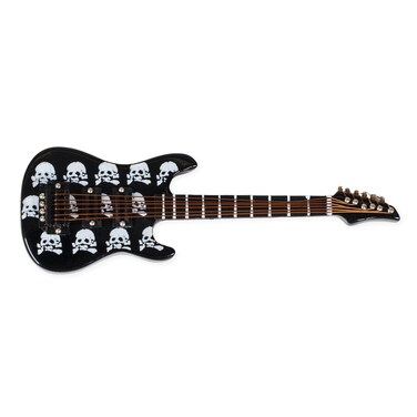 Electric Guitar Miniature Replica Onyx Skulls 2 x 4 Resin Refrigerator Magnet