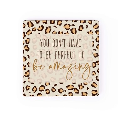 Perfect To Be Amazing Cheetah 2.75 x 2.75 Wood Inspirational Refrigerator Magnet