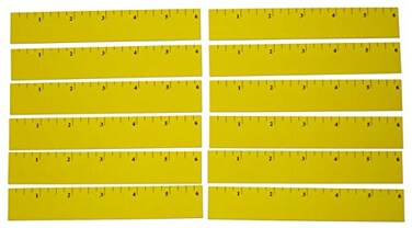 Novel Merk Utility Ruler 6 Inch Teacher Decorations Small Refrigerator Magnets Set Party Favors &amp; Carnival Prizes Miniature Design (12 Pieces)