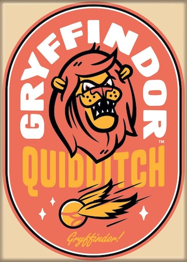 Ata-Boy Harry Potter Gryffindor Quidditch Stamp 2.5 X 3.5 Inch Magnet for Refrigerators and Lockers