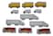 Novel Merk Truck Variety Semi-Truck, School Bus, Fire Engine, &amp; Moving BoxTruck Refrigerator Magnets Set for Teacher Decorations Party Favors &amp; School Carnival Prizes Miniature Design (12 Pieces)