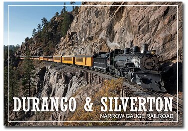 Durango and Silverton Narrow Gauge Railroad, Colorado Travel Refrigerator Magnet Size 2.5" x 3.5