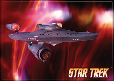 Ata-Boy Star Trek Enterprise on Red2.5 X 3.5 Inch Magnet for Lockers and Refrigerators