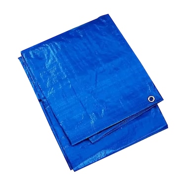 Tarps Now 6x8 ft Heavy Duty Plastic Tarp (Poly Tarp)   6 MIL Waterproof Cover   Rip &amp; Tear-Resistant   Rustproof Grommets &amp; Reinforced Edges   Ideal for Roofing, Camping &amp; Tent - Blue