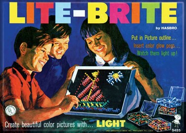 Ata-Boy Lite Brite Game Box Cover 2.5" X 3.5" Magnet for refrigerators and lockers