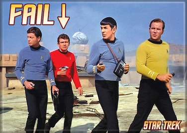Ata-Boy Star Trek Red Shirt Fail 2.5" x 3.5" Magnet for Refrigerators, Whiteboards &amp; Locker Decorations