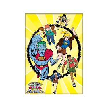Ata-Boy Captain Planet Magnet - Captain Planet, Kwame, Wheeler, Linka, Gi and Mai-Ti 2.5" x 3.5" Magnet for Refrigerators, Whiteboards &amp; Locker Decorations