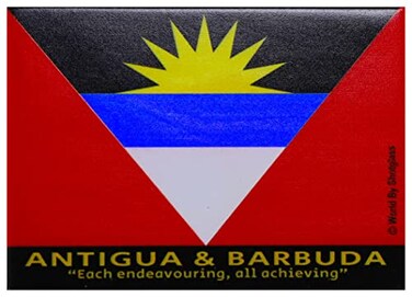 Antigua &amp; Barbuda Flag Caribbean Fridge Collector's Souvenir Magnet 2.5" X 3.5