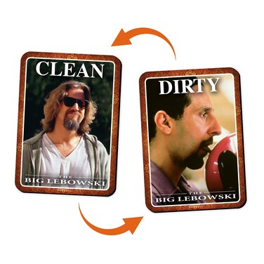 GAMAGO Big Lebowski Dishwasher Magnet - Double Sided Clean Dirty Magnet Sign Indicator - Officially Licensed Big Lebowski Merchandise &amp; Collectibles