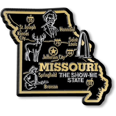 Missouri Giant State Magnet by Classic Magnets, 3.6" x 3.2", Collectible Souvenirs Made in The USA